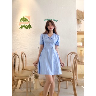 ĐẦM CỔ BẺ ĐÍNH NÚT XOÈ