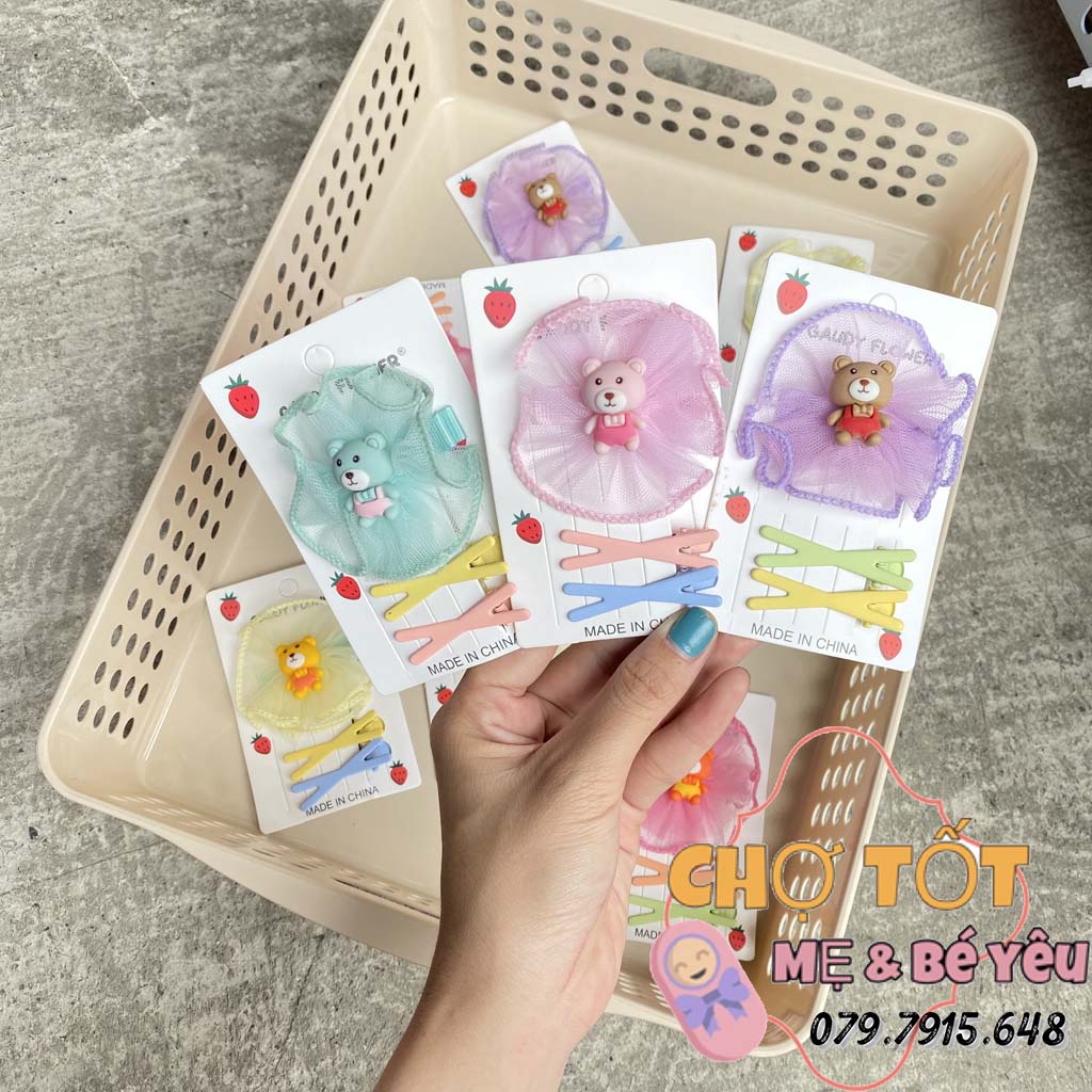 Set 3 kẹp tóc phong cách Hàn Quốc xinh xắn dành cho nữ