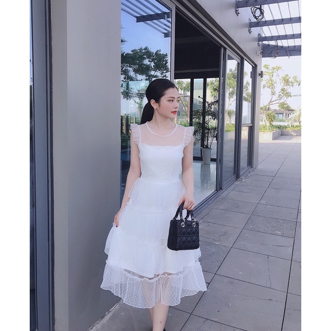 V05 VÁY ĐẦM TRẮNG XOÈ DỰ TIỆC, DẠ HỘI KỶ YẾU PROM,ĐẦM THIẾT KẾ DỰ TIỆC CƯỚI