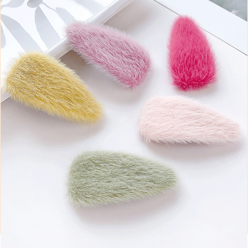 Kẹp tóc lông vũ nhiều màu dễ thương phong cách Hàn Quốc