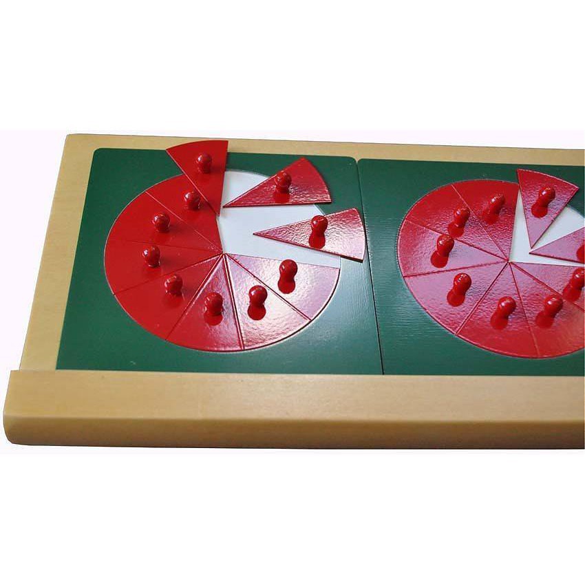 Giáo cụ Montessori bản quốc tế - Metal Fraction Circles with two Stands