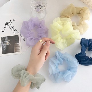 Dây Buộc Tóc Voan Kính Màu Trơn Hàng Đẹp (Scrunchies)