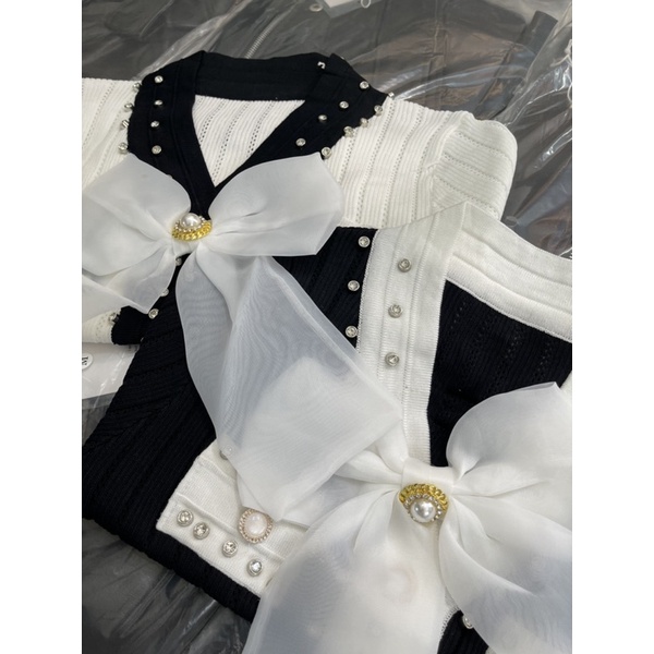 Áo Len Cộc Nơ Đá Tiểu Thư (có kèm video ảnh thật) | BigBuy360 - bigbuy360.vn