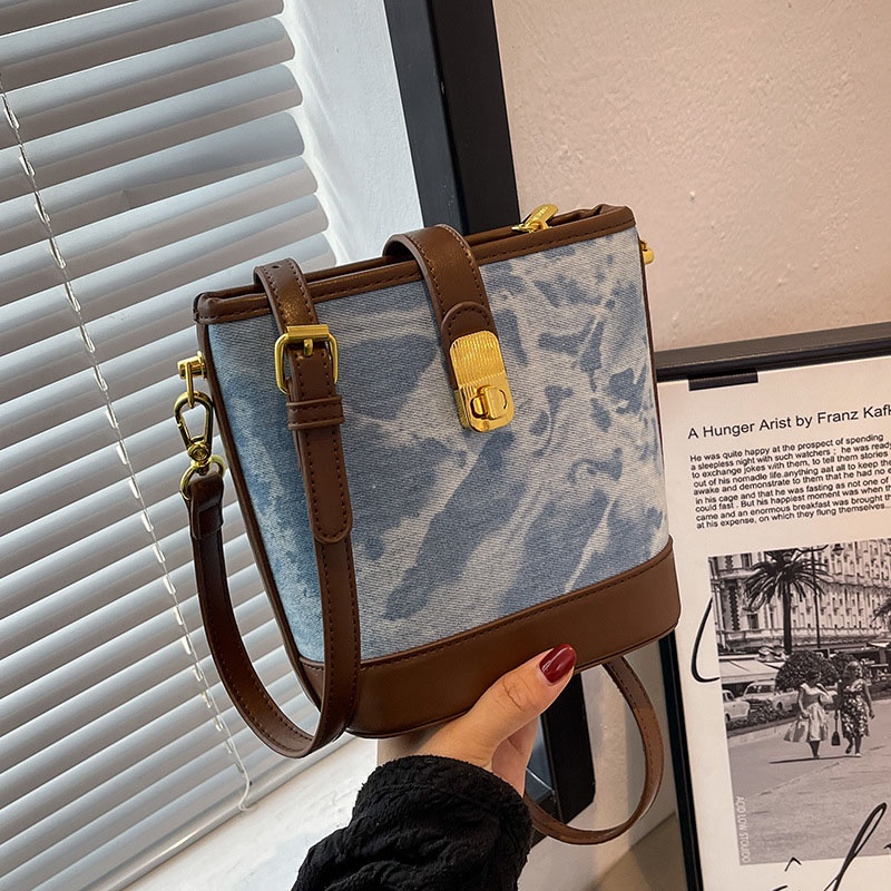 Túi Đeo Chéo Màu Sắc Tương Phản Thời Trang Cho Nữ