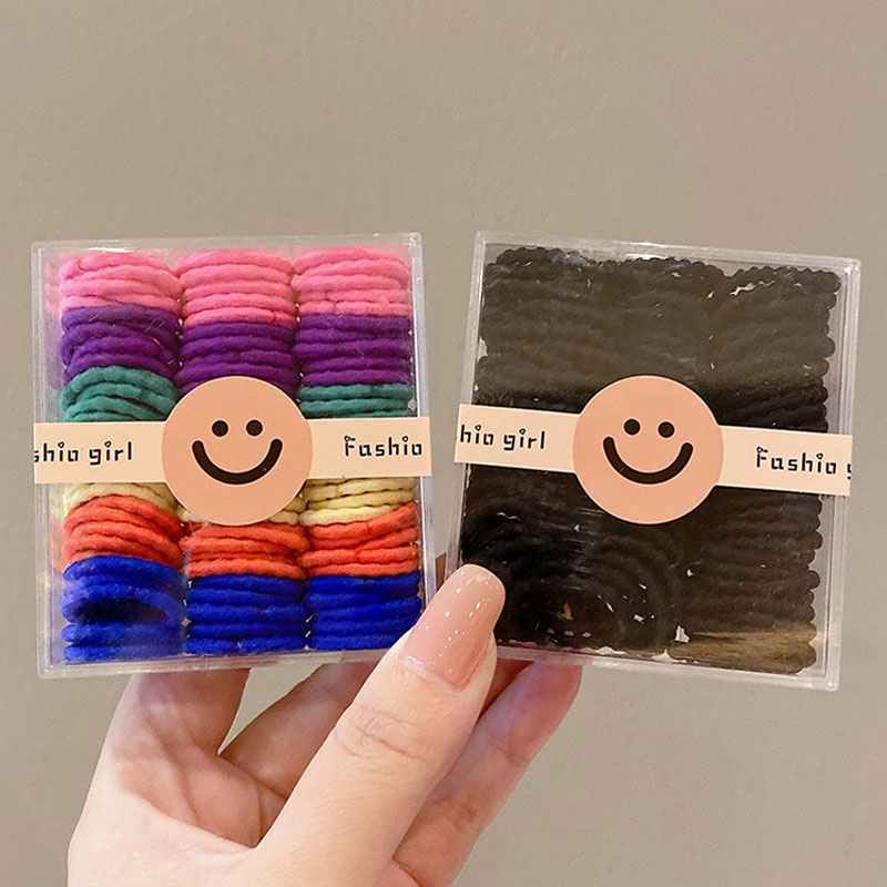 Set 90 Dây Buộc Tóc Nhiều Màu Sắc Cho Bé Gái
