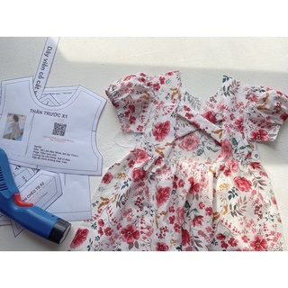 RG182_Rập giấy may váy hở lưng bé gái