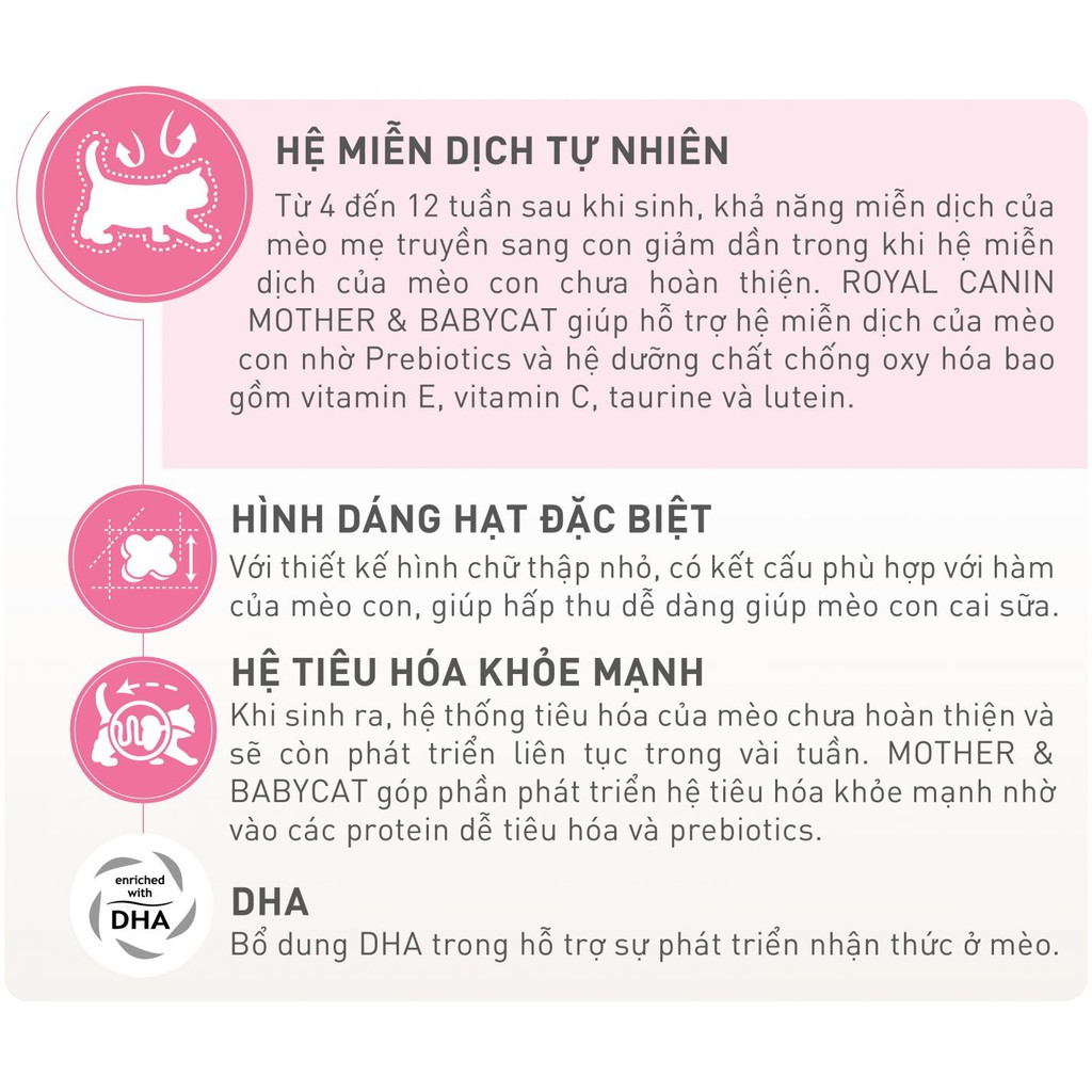 (chính hãng) royal canin mother &amp; baby cat - thức ăn hạt cho mèo con và mèo mẹ (0.5kg-1kg)