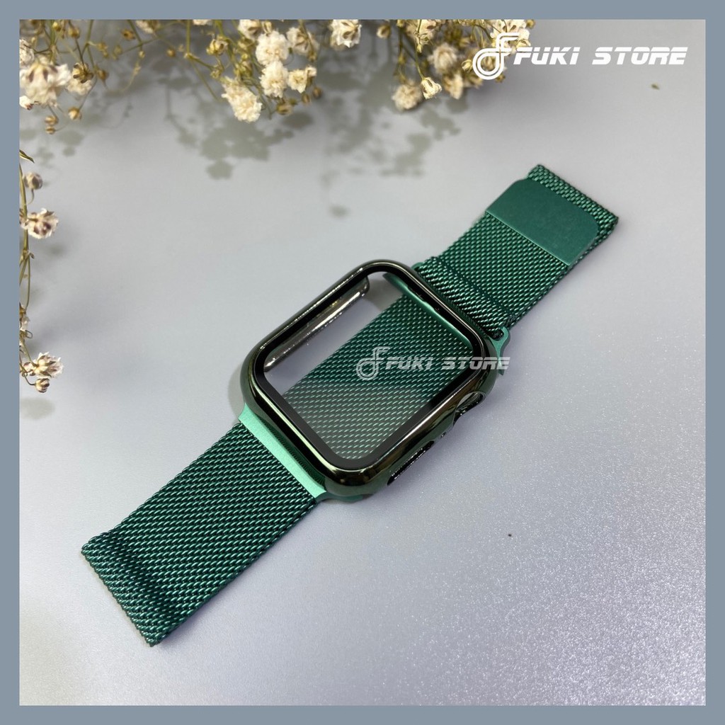 [Ảnh thật shop chụp]✨Dây thép milan không gỉ + ốp bảo vệ dành cho Apple Watch Series 1/2/3/4/5/6 SE 38/40mm 42/44mm