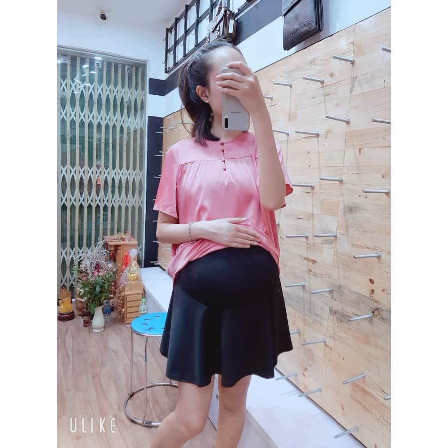 Chân váy bầu chất Umi xòe tự nhiên, có quần trong, có chun chỉnh