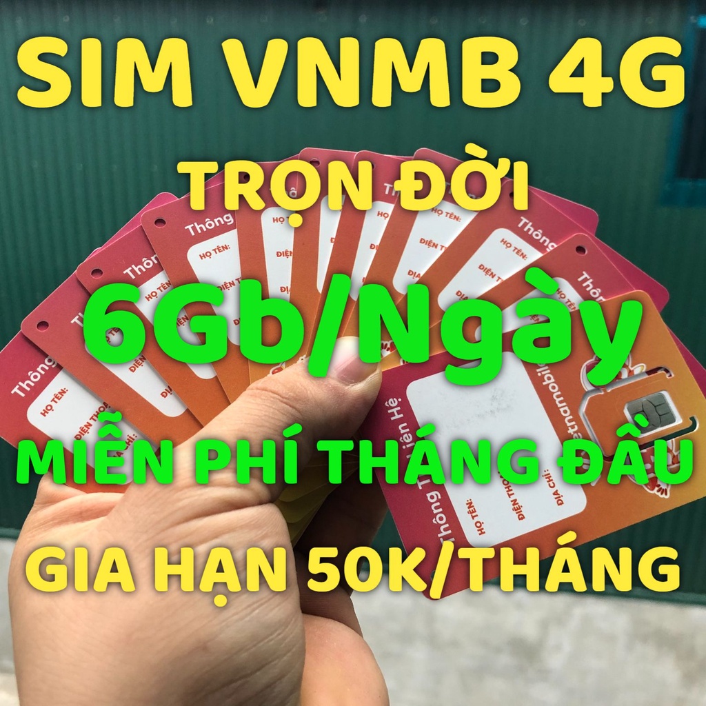 Sim 4g vietnamobile tròn đời siêu data 180Gb/tháng miễn phí tháng đầu duy trì chỉ với 50k 1 tháng