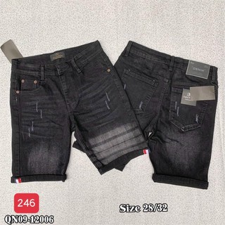 quần short jean nam, quần ngố nam, quần jean lửng rách họa tiết phong cách bg0044