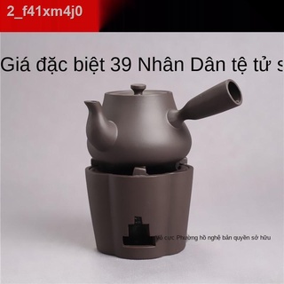 ✶ Bộ pha trà bằng đất sét màu tím Bếp cồn Kung Fu đựng nến Giá đỡ cổ ấm đun nước rượu Đèn