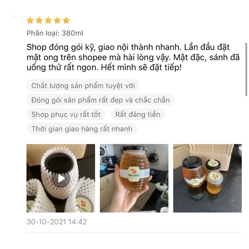 Mật ong nguyên chất hoa cà phê cao nguyên BEE LOVE, cô đặc, nhà nuôi không qua trung gian, không pha đường hay phụ gia