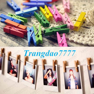 Set 10-50 Kẹp Ảnh Gỗ Thông Size 3.5*0.7 Cm Kẹp Ảnh Kẹp Giấy Decor Trang Trí Giá Rẻ Picture Paper Clips