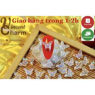 Đá nơ thủy tinh gắn móng - Charm phụ kiện nail