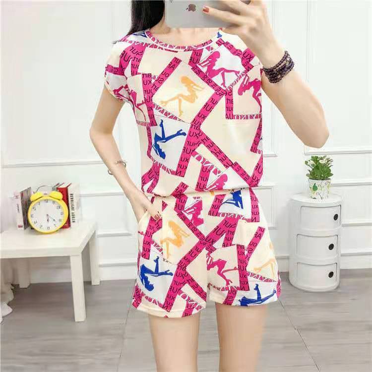 One-Piecesuit Mother's Wear Summer New Slimming Women's Wear Two-Piece Shorts Casual Fashion Loose Outfit Women's