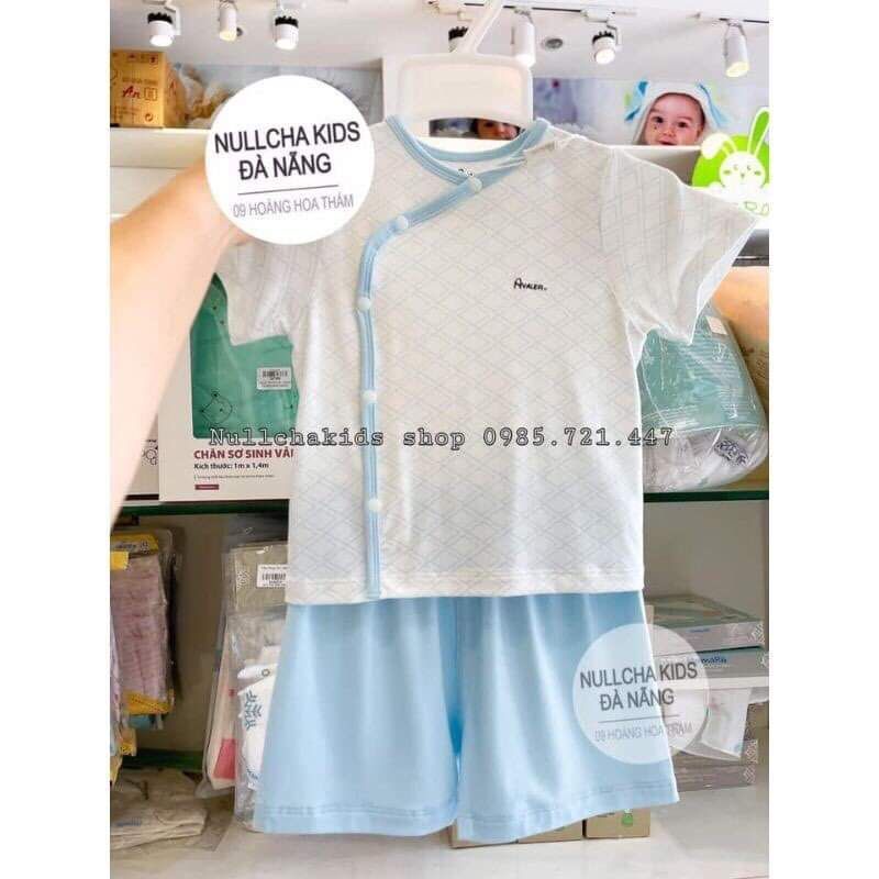 Bộ sơ sinh cài lệch cộc tay Avaler chất sợi tre