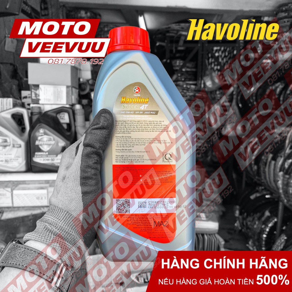 Dầu nhớt xe số Caltex Havoline Super 4T SAE 15W40 20W50 1 Lít