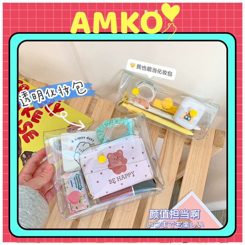 [XẢ KHO] Hộp Bút Nhựa PVC Trong Suốt Cỡ To - Túi Viết Đẹp Đa Năng Đựng Mỹ Phẩm, Bóp Viết AMKO HBN51 | BigBuy360 - bigbuy360.vn