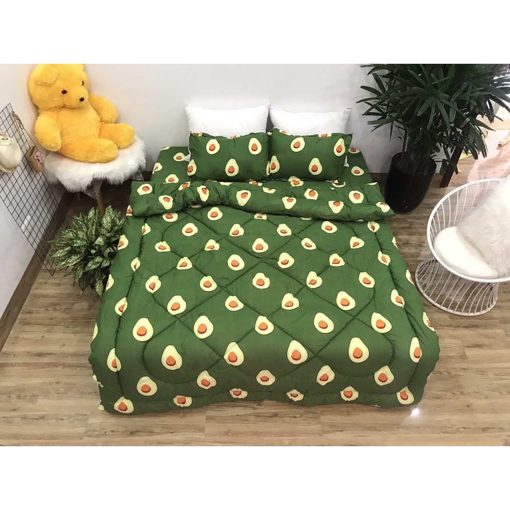TRỌN BỘ GA GỐI CHĂN PHAO 5 MÓN QUẢ BƠ