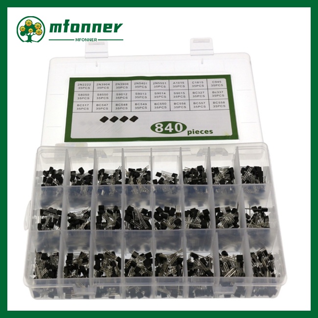 Bộ 840 Linh Kiện Bán Dẫn 24Vues To-92 Bc327 Bc337 Bc547 2n2222 3904 3906 C945 Pnp/npn