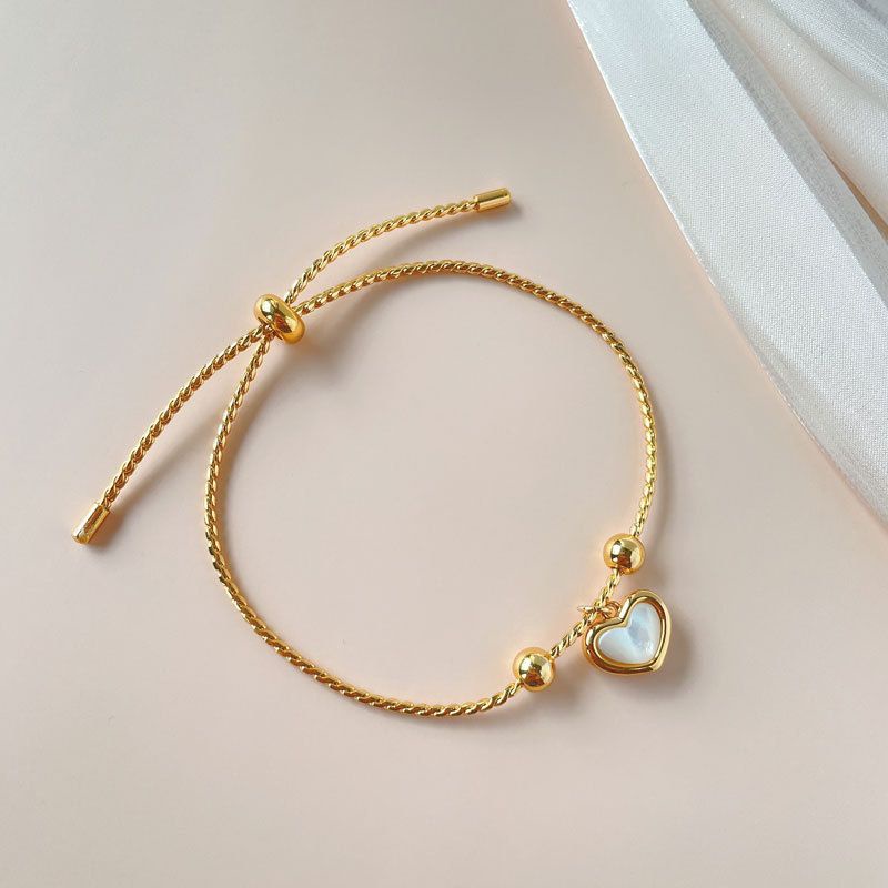 Vòng tay bạc S925 dây rút - Lắc tay nữ bạc Ý hình tim nhỏ Safia Heart dễ thương, thanh lịch ZaZa Accessories