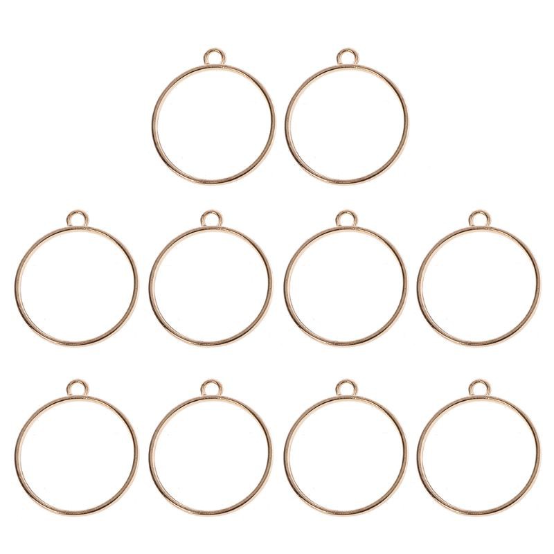 Bộ 10 Mặt Dây Chuyền Hình Tròn Bằng Nhựa Resin Uv Diy