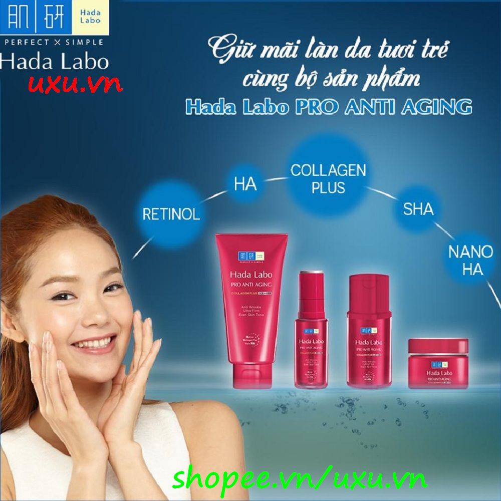 Sữa Rửa Mặt 80G Hada Labo Ngừa Lão Hóa, Giảm Nếp Nhăn Pro Anti Aging Collagen Plus, Với uxu.vn Tất Cả Là Chính Hãng.