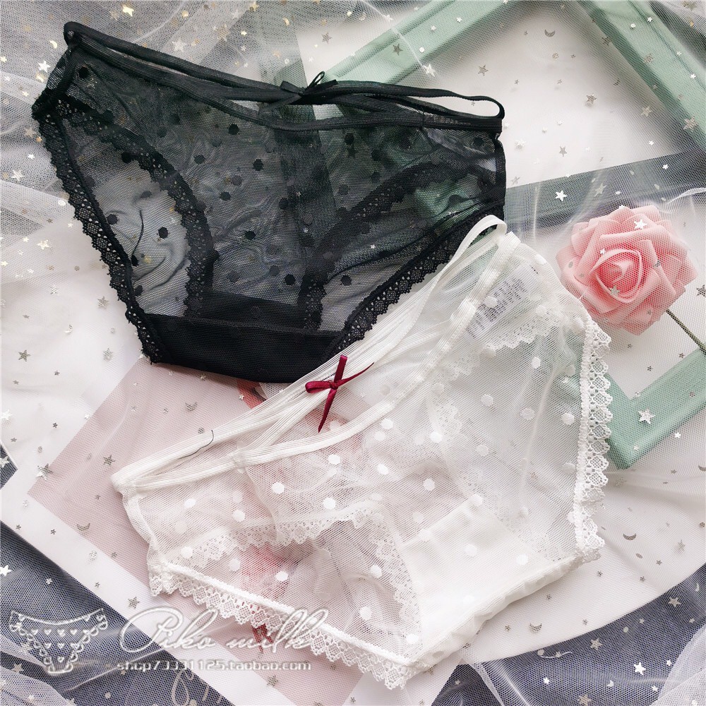 QUẦN LÓT LƯỚI CHẤM BI VANVENE DÂY SAU ĐAN CHÉO PHỐI NƠ XINH XẮN QUẦN CHIP NỮ THÔNG HƠI THOÁNG MÁT Q720 | BigBuy360 - bigbuy360.vn