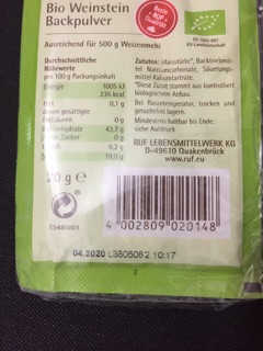 Bột nở hữu cơ gói nhỏ 20gr