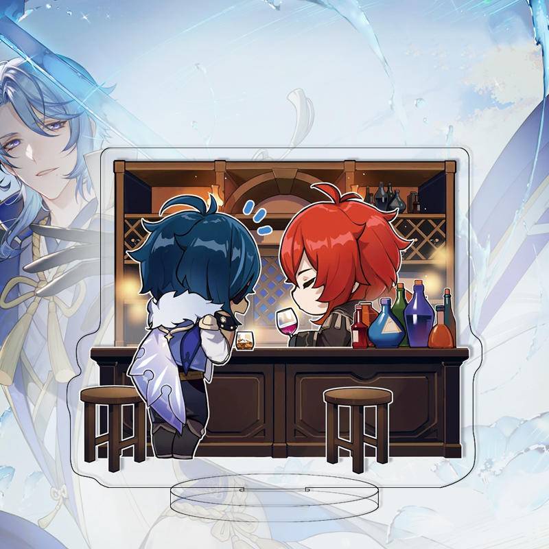 Genshin impact Tượng acrylic Nhỏ Đứng Zhongli Xiao Gan Yu Wendy Trang Trí EERT2