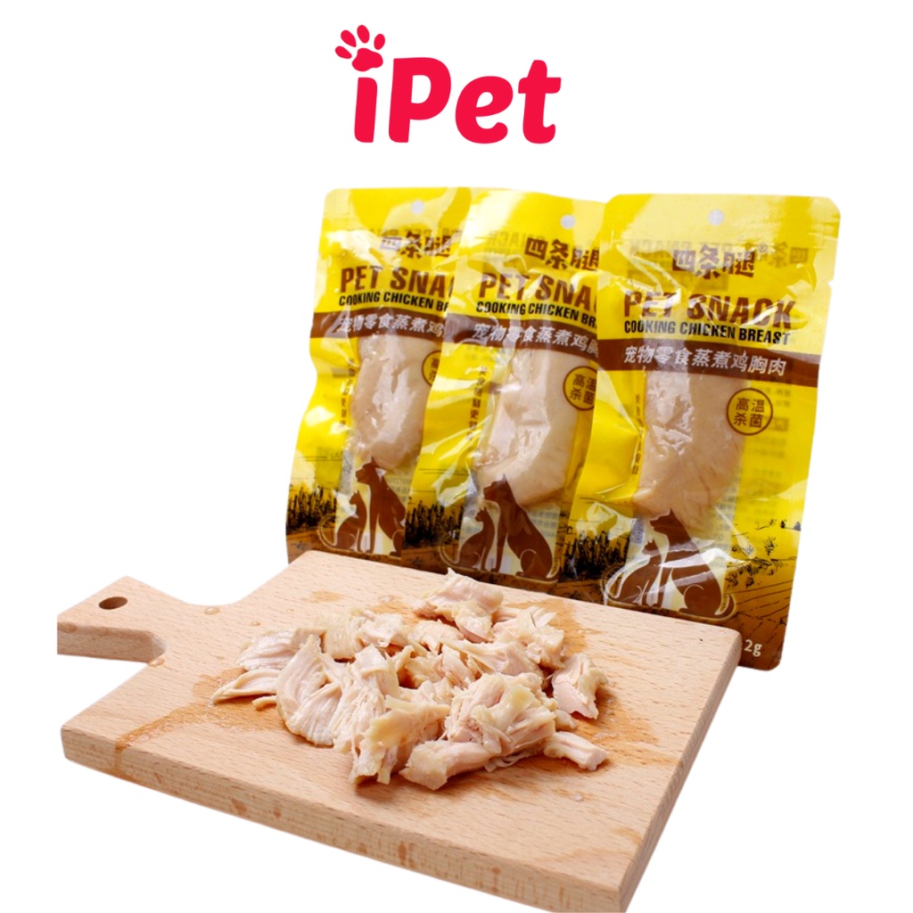 Ức Gà Tươi Hấp Ăn Liền PET SNACK, MASTI Cho Thú Cưng Chó Mèo - iPet Shop