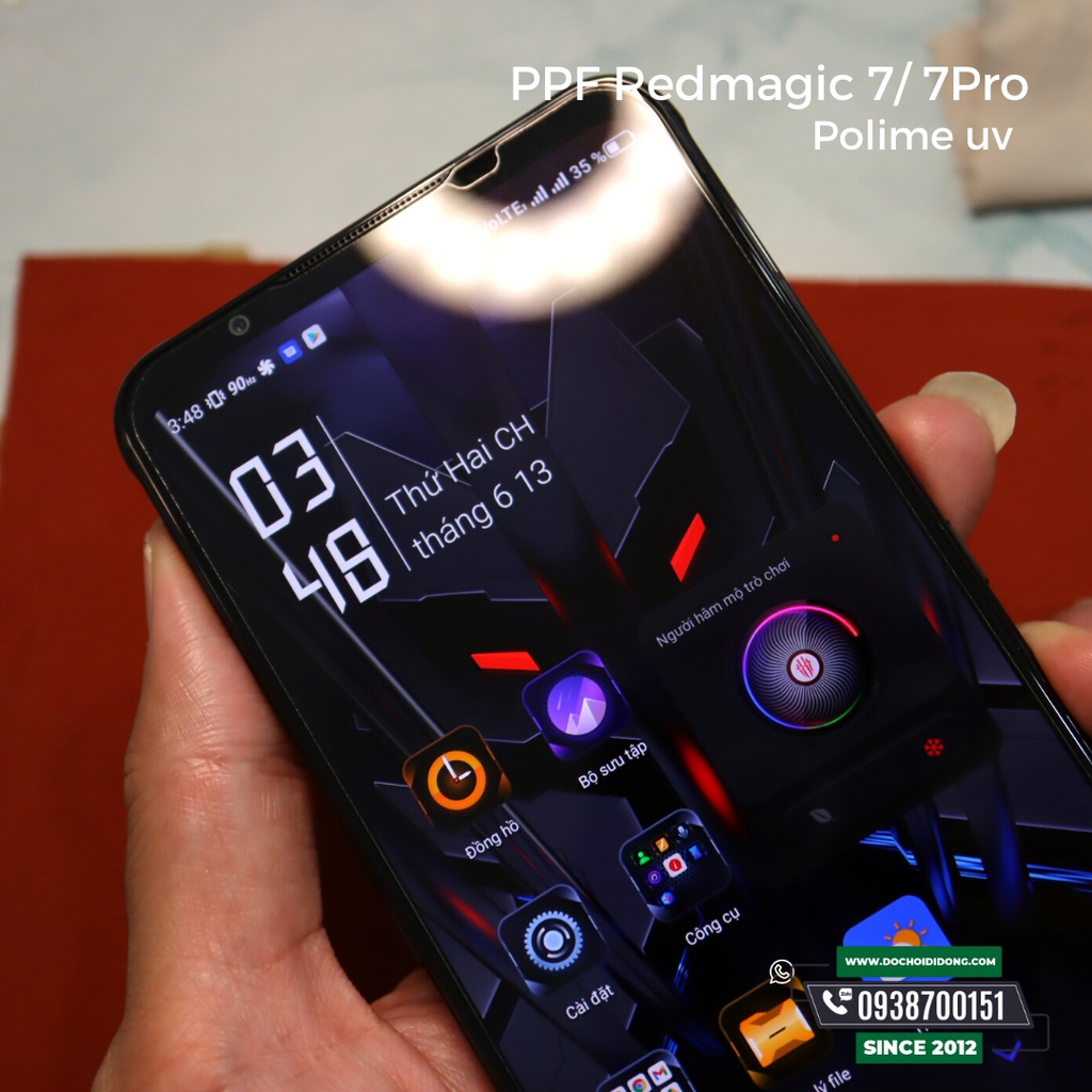 Miếng dán màn hình polime UV kháng khuẩn cao cấp dành cho Red Magic 7/ 7 Pro