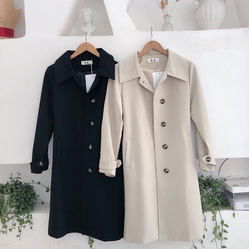 áo coat dài cổ bẻ