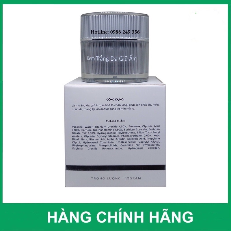 Kem Trắng Da, Giữ Ẩm Ngọc Trai Đen 12g, 18g