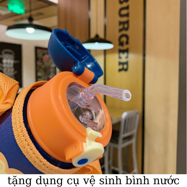 Bình nước cho bé 500ml có túi có ống hút loại tốt