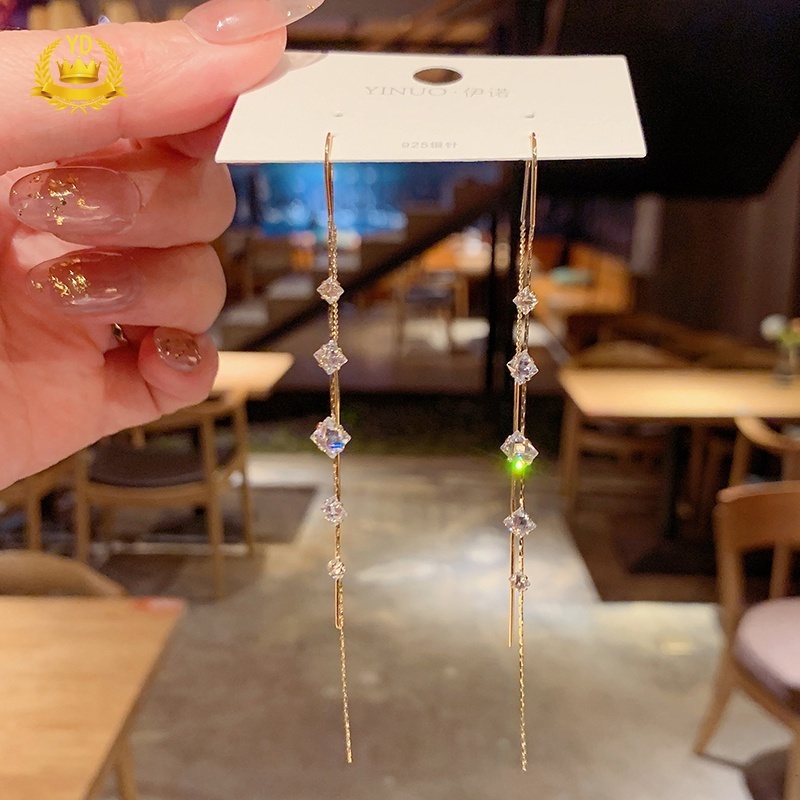 Set Bông Tai Tua Rua Đính Đá Zircon Thời Trang