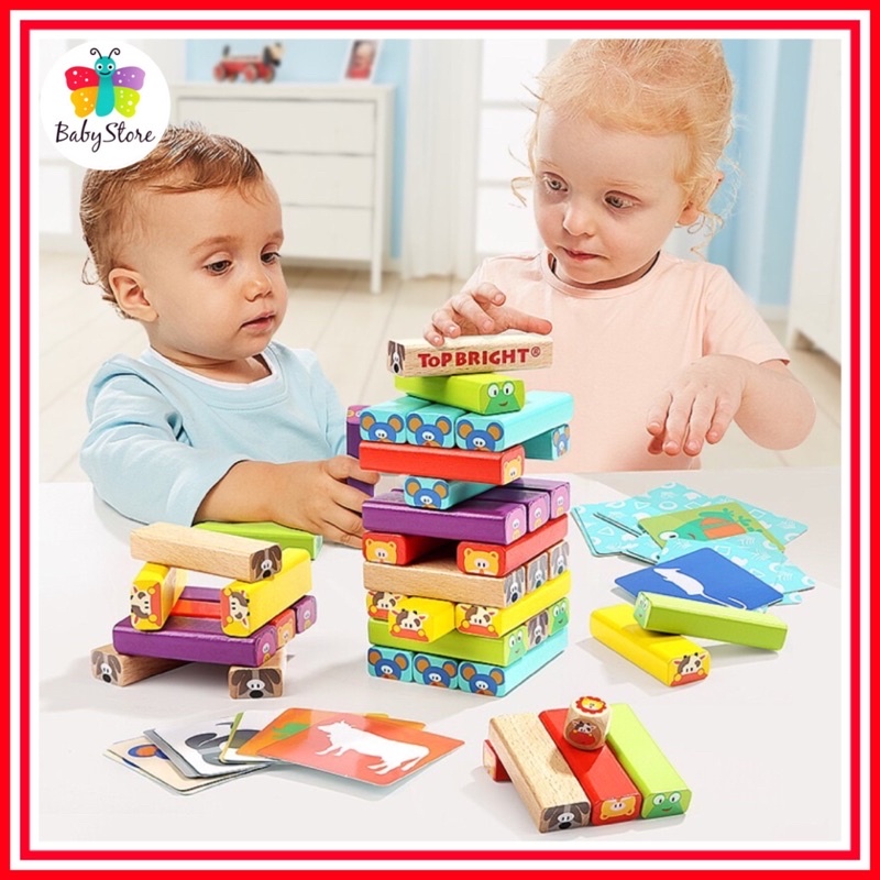 Thanh Rút Gỗ To Right Đa năng cho bé - Tặng bộ hình thẻ và hộp xí ngầu