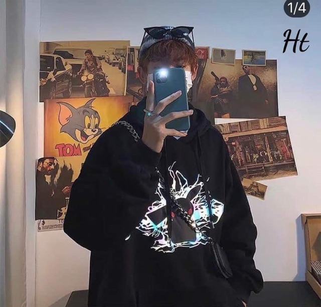 Áo hoodie phản quang 7m mèo sét H2Q877