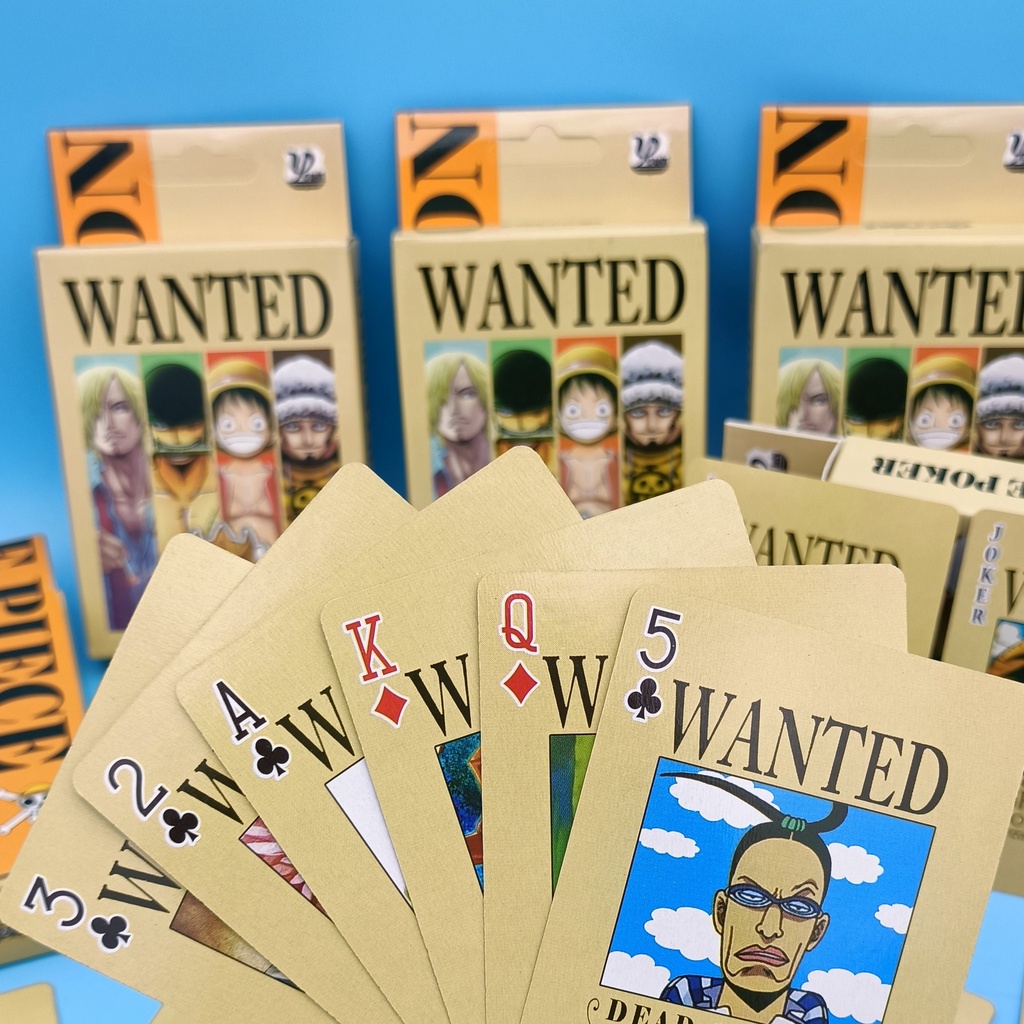 Bộ Bài Tây Tú Lơ Khơ 54 Lá In Hình One Piece, Luffy, Chopper,Zoro Wanted cả nhóm