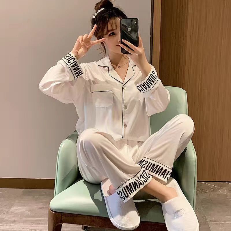 Bộ đồ ngủ tay dài chất lụa lạnh cao cấp quyến rũ cho nữ