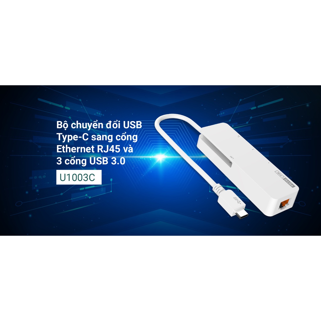 Bộ chuyển đổi USB Type-C sang Ethernet RJ45 Gigabit và 3 cổng USB 3.0 TOTOLINK U1003C