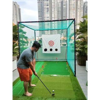 Khung Lưới Tập Swing Golf Kích Thước 2.5*2.5*2.5m, Tập Golf Tại Nhà An Toàn/ Tặng Hồng Tâm, 10 Bóng, Thảm Swing, 2 Tee