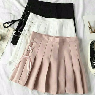 Chân Váy Xếp ly Kaki đen Chữ A Dáng ngắn Váy