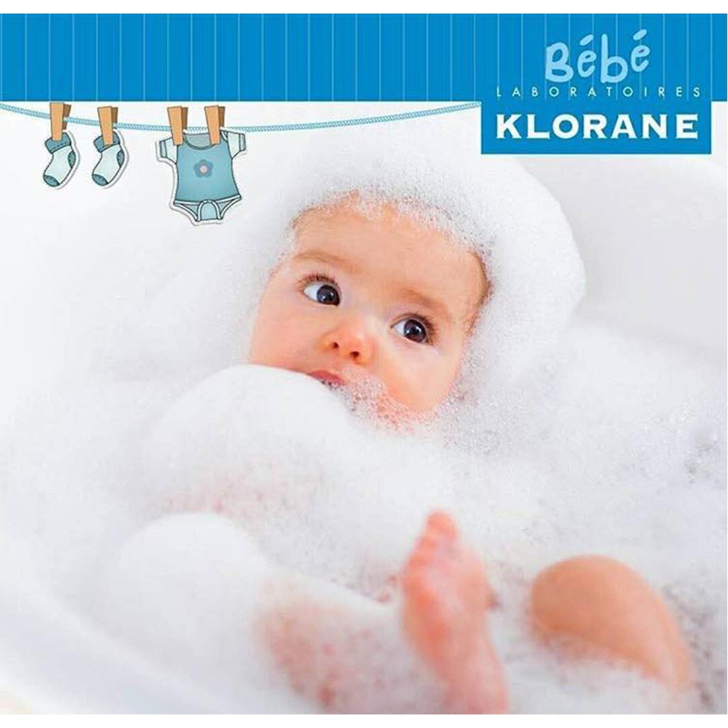 Sữa tắm gội cho bé Klorane BeBe Pháp 500ml, sữa tắm gội em bé hữu cơ 2in1 - Monnie Kids