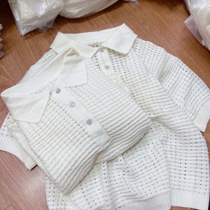 Áo polo nữ lưới dệt mongtogi, áo thun phong cách Hàn Quốc | Polo T-shirt