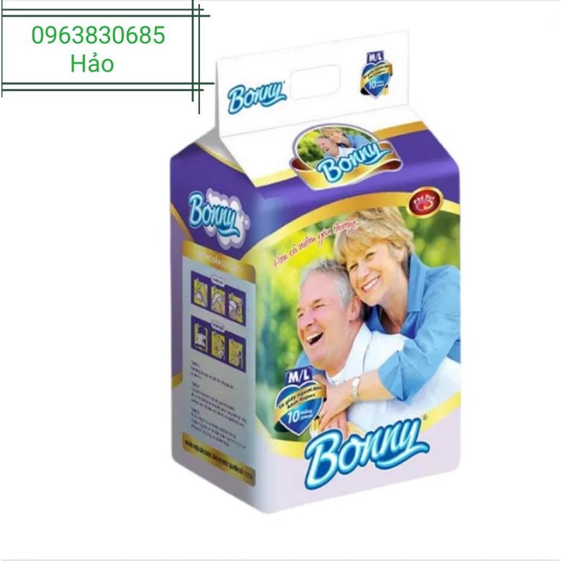 Tã Bỉm DÁN người già BONNY 100 miếng size M /L_ 40_80kg siêu thấm kháng khuẩn, mỏng nhẹ