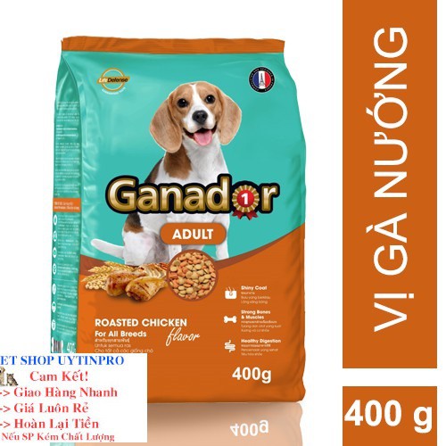 THỨC ĂN CHO CHÓ Ganador adult Dạng hạt Vị gà nướng Túi 400g Thương hiệu từ Pháp