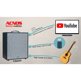 Dàn âm thanh di động acnos cs550 - hàng chính hãng - gia khang shop