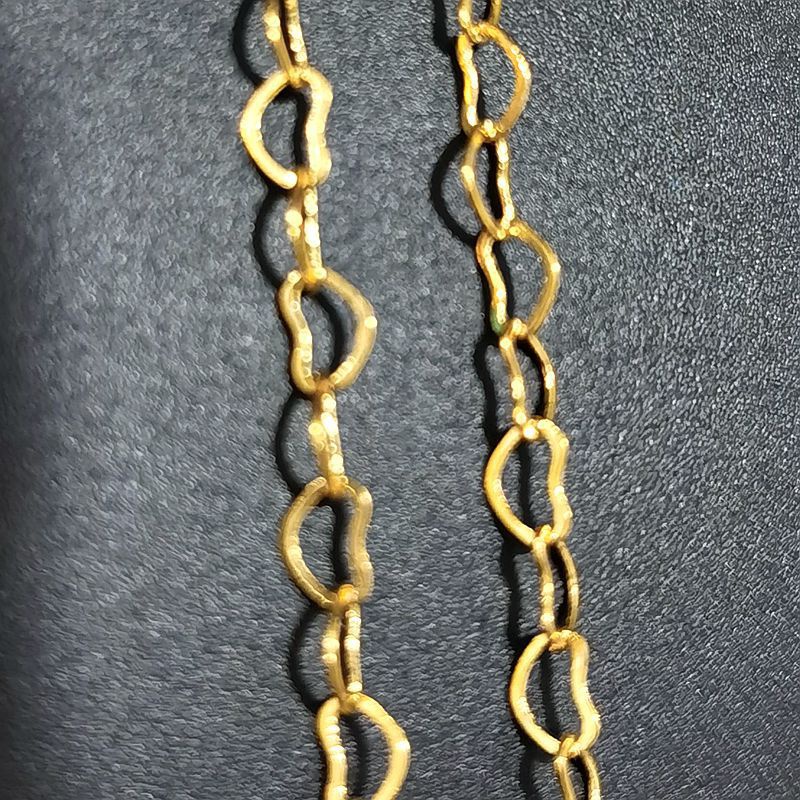 Dây xích dài 1m phối hình trái tim bằng đồng làm vòng cổ